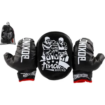 plyšák Sada boxovací - lapa + 2 rukavice v síťce 22x33x14cm