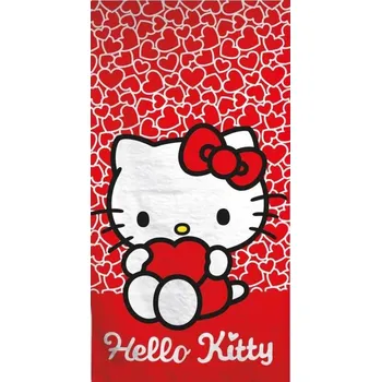 Koupelnová předložka Kočičí paní Osuška s kočičkou Hello Kitty a srdíčky