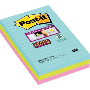 Samolepící bloček Smolepicí bloček Post-it Super Sticky - 101 x 152 mm, Cosmic, 3 x 90