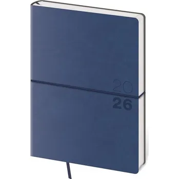 Diář Týdenní diář 2026 Flexio - A5, tmavě modrý, s gumi