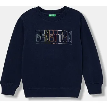 Chlapecká mikina Dětská bavlněná mikina United Colors of Benetton 3J70G10LJ.P.Stagionale námořnická modř 59X, vel. 90