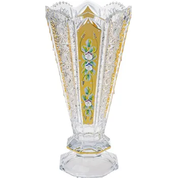 Váza Bohemia Crystal broušená váza Stella zlacená 355mm
