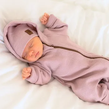 Overal na zip vaflový / starorůžový Velikost: 68