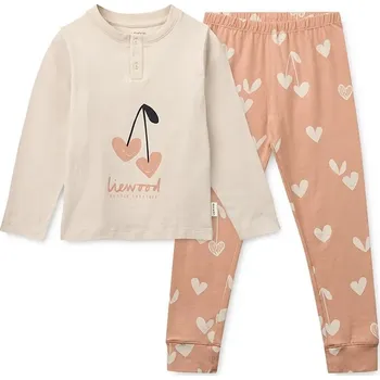 Dívčí pyžamo Dětské pyžamo Liewood Wilhelm Printed Pyjamas Set LW20674.G.PPY2 růžová 30X, vel. 98-104
