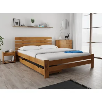 AKCE Postel PARIS zvýšená 180 x 200 cm, dub II.jakost Rošt: Bez roštu, Matrace: Bez matrace