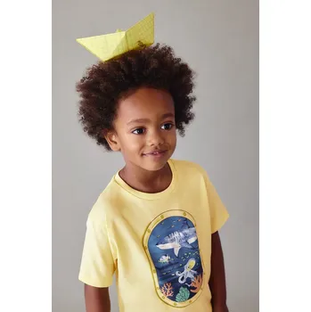 Oblečení a móda Dětské bavlněné tričko Mayoral 3079.5J.Mini.PPY2 žlutá 10X, vel. 104