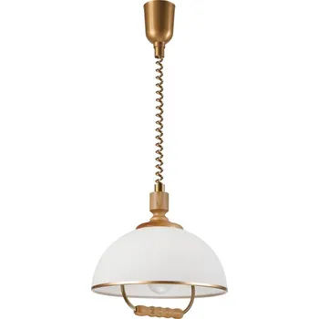 Stahovací lustr RAMONA 1xE27/60W/230V hnědá/bílá/dub