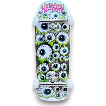 fingerboard Custom Pro - X Heroin Skateboards Eyes 33,6mm - Silver - Fingerboard