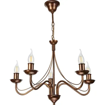 Lustr na řetězu ANTON 5xE14/15W/230V bronzová