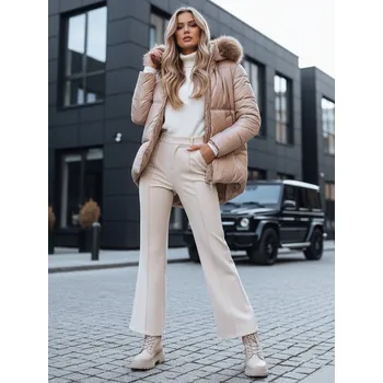 Zimní bunda dámská s kapucí STWINLE světle béžová Barva: béžová, Velikost: L