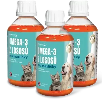 Doplněk stravy Omega-3 z lososů pro mazlíčky 3 lahve v balení