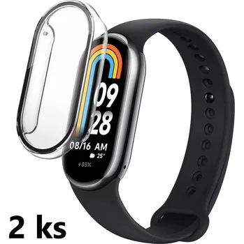 Příslušenství k fitness náramku 2ks Ochranný kryt pro Xiaomi Smart Band 8 - Průhledný MBSCZ-3DKRYTPR28