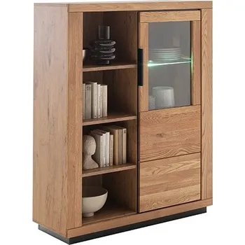 Komoda Komoda s vitrínou GRENO (typ 21) dub masiv divoký