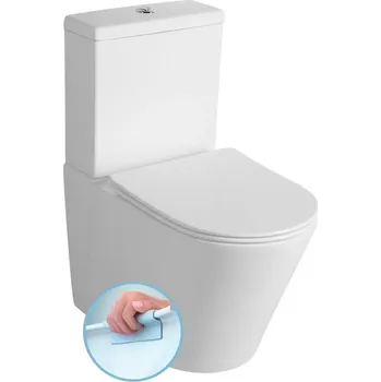 Klozet SAPHO PACO WC Kombi Mísa s Nádržkou Rimless Bílá PC1012WR 38x80x61 cm Vario Odpad