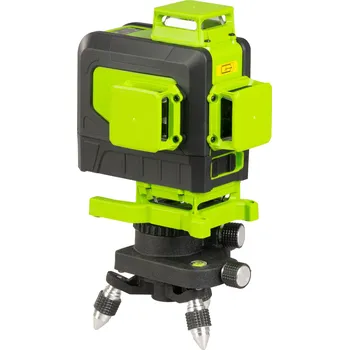 Měřící laser Křížový 3D laser – zelený, 4×360°, s příslušenstvím, STREND PRO Industrial