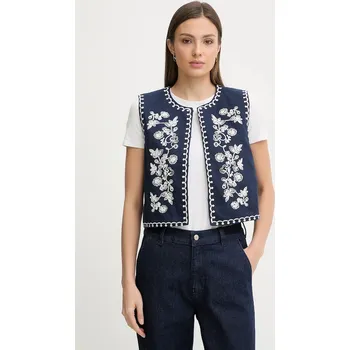 Pánská vesta Bavlněná vesta Hoss Intropia 5473148 námořnická modř 59X, vel. S