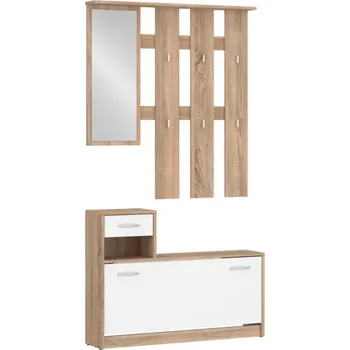 Předsíňová sestava VIRA-MECKI NEW - dub sonoma/bílá - SLEVA 3% s kodem radost25