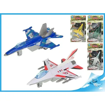 Hračka pro nejmenší Letadlo vojenské 11cm kov zpětný chod