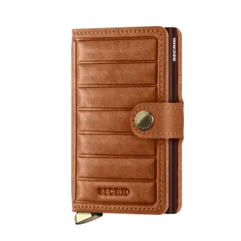 Módní doplněk Kožená peněženka SECRID PREMIUM Miniwallet Emboss Lines Cognac koňaková