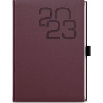 Diář Týdenní diář 2023 Fabric - A5, bordó