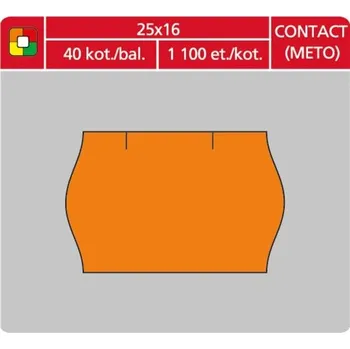 Samolepící etiketa Cenové etikety CONTACT -25x16,1100ks,oblé,oranžové