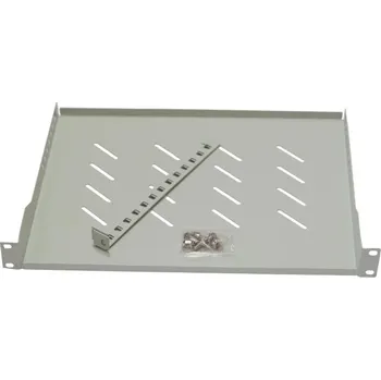 Rozvaděč LEXI-Net 19" police s perforací 1U/350mm, nosnost 45kg, zadní nastavitelný úchyt, šedá POL350