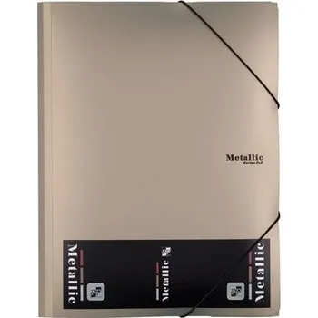 Desky s chlop.a gumičk.Metallic,A4,pl.,zlaté,1ks