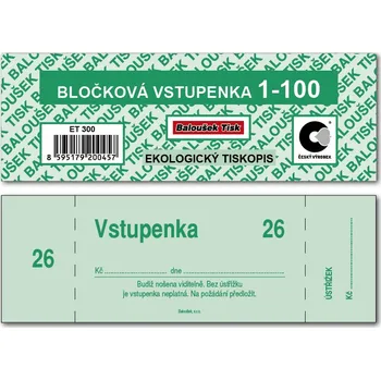 Baloušek Bločkové Vstupenky 100 Listů