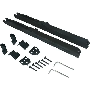 Dveřní kování koncová brzda / zpomalovač pro posuvné závěsné dveře - sada, 2 brzdy - při otevírání a zavírání, díl pro systém posuvných dveří, matná černá barva