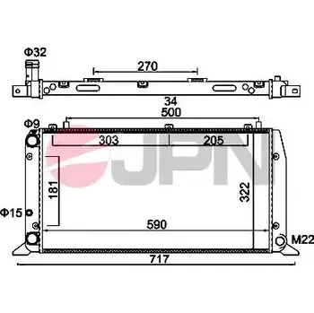 Chladič motoru JPN Chladič vody JPN 60C9052-JPN