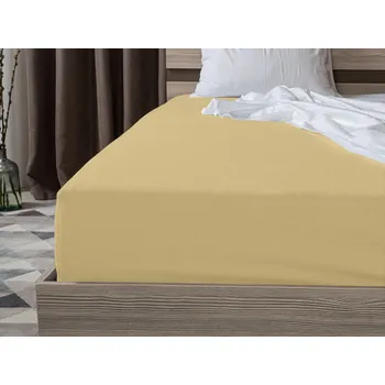 Bytový textil Jersey prostěradlo s lycrou žluté 90 x 200 cm