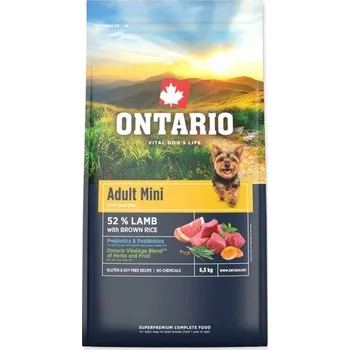 Krmivo pro psa ONTARIO&nbsp;Adult Mini Lamb & Brown Rice 6,5&nbsp;kg
