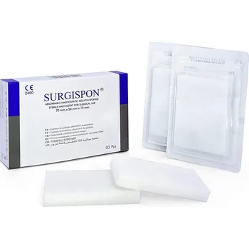 Krytí na ránu Aegis Surgispon hemostatické houbičky 80 x 50 x 10 mm 2 ks