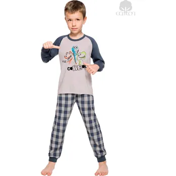 Chlapecké pyžamo Chlapecké pyžamo Gawel se vzorem kostky Taro Barva/Velikost: grafit (šedá) / 128