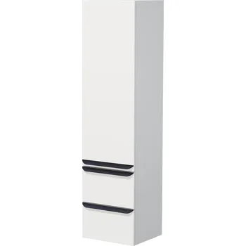 Nábytek Naturel Koupelnová skříňka vysoká Pavia 40x155x35 cm pravá bílá mat černá úchytka PAVIA3V40DVPCE