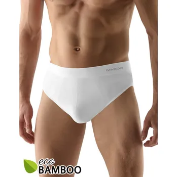 Slipy Gina Výhodné balení 5 kusů - Bambusové pánské slipy s širokým bokem 51004P Barva/Velikost: bílá / L/XL