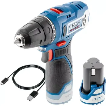 DEDRA aku vrtačka 12V/2Ah, 32Nm, 0-400/1300 ot./min., nabíjecí kabel USB-C, DED7310T01