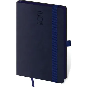 Diář Týdenní kapesní diář 2026 Memory - modrý s gumičko