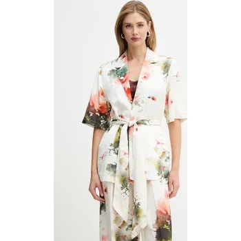 Dámské sako Sako s přídavkem lnu Silvian Heach GABBRIL GPP26280GC béžová 01X, vel. 38