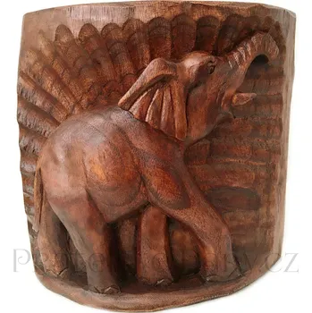 Slon štěstí 1 Dřevo Kmen / 17x17cm