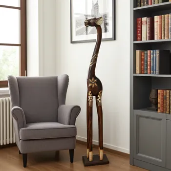 Žirafa velká socha 10 Dřevo XXL 100 cm