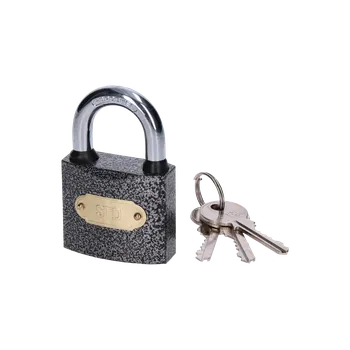 Visací zámek KOVIAN, s.r.o. visiací zámok, čierna farba, oceľový, 63mm, s gumovým tesnením