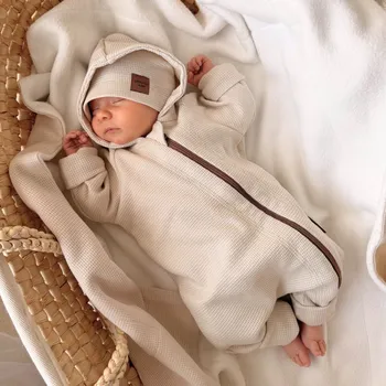 Overal na zip vaflový / krémový Velikost: 74