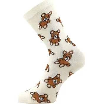 Dívčí ponožky smetanová medvěd Fuski Boma Voxx