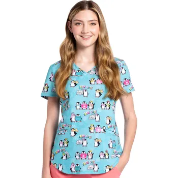 Dámská halenka Zdravotnická dámská halena Cherokee se zimním potiskem tučňáků CK637 SOCU Velikost: 3XL