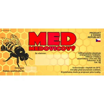 Samolepící etiketa med medovicový