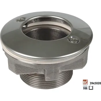 Hugo Lahme sací tryska s přírubou, červený bronz, napojení 2" vnější závit, délka 40 mm, pro fóliové bazény