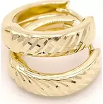 Zlaté náušnice zdobené proužky v lesklém vzhledu 1,20g