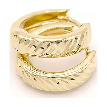 Náušnice Zlaté náušnice zdobené proužky v lesklém vzhledu 1,20g