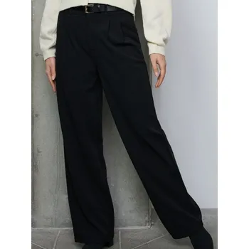 Dámské kalhoty Sinsay - Kalhoty široké nohavice s páskem - černá - 701GZ-99X - 701GZ-99X-XL